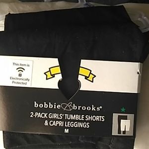 Bobbie Brooks Black 2-Pack Girls Tumble Set size M